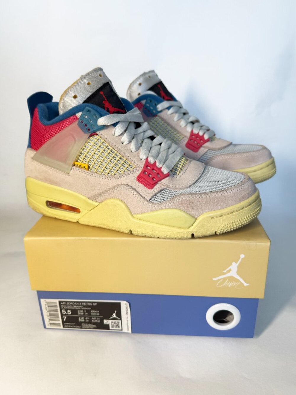 Jordan 4 Retro Union Guava Ice Size 5.5 Men/7 Wmns